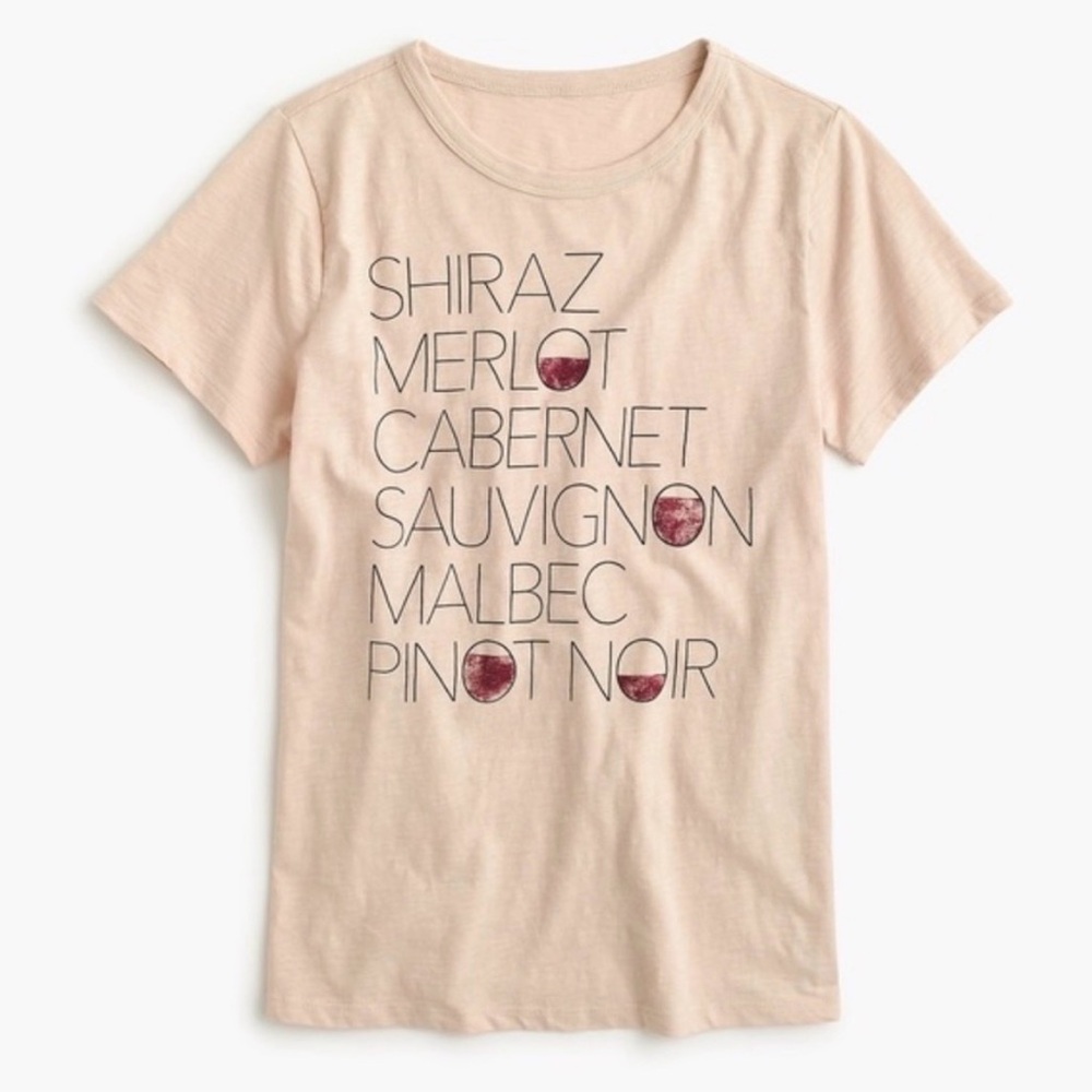 J. Crew Shiraz T-Shirt Wine Lover Graphic Tee Sz S